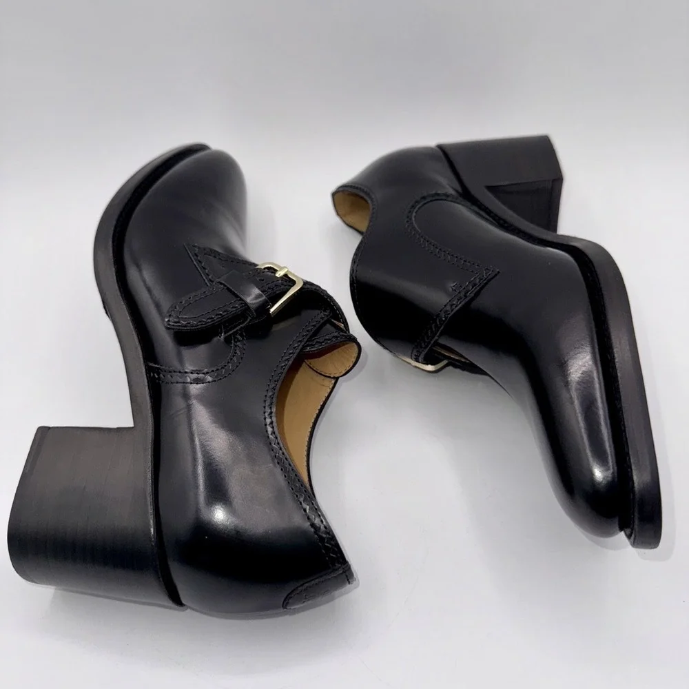 The Office Of Angela Scott Miss Brooke Heels Women's Size 7‎ EU 37 Black Leather